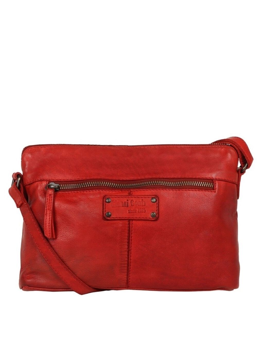 Gianni Conti Padua Red Leather Crossbody Messenger Bag - Picture 2 of 7